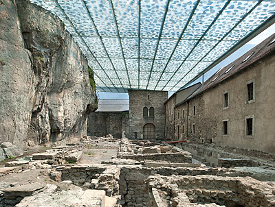 Überdachung einer archäologischen Ausgrabung  - kleine Darstellung