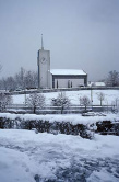 Temple Crêt du Chêne im Schnee